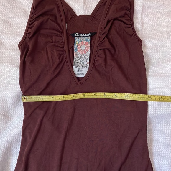 Chocolate brown v-neck tank top - XS - Picture 9 of 10